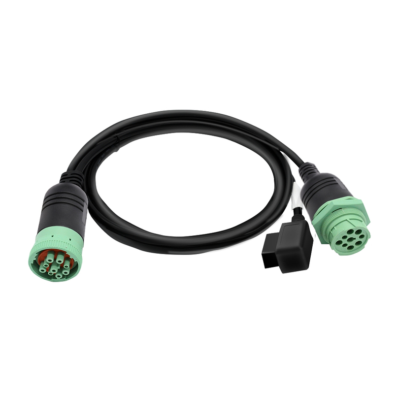 9 PIN J1939 female to right angle OBD 2 female TO J1939 male split Y CABLE