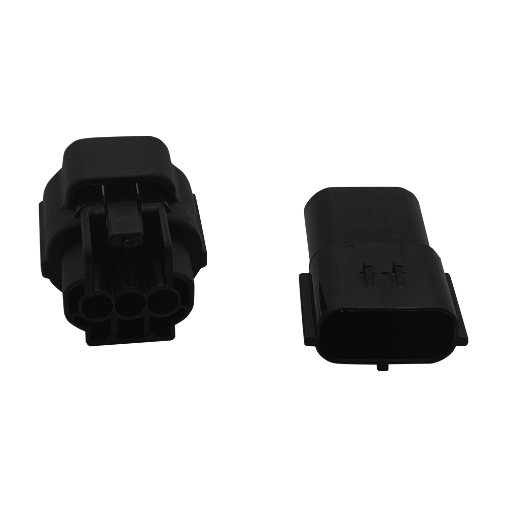 3-hole black 2.2 car connector female waterproof connector car harness sheath with end plug