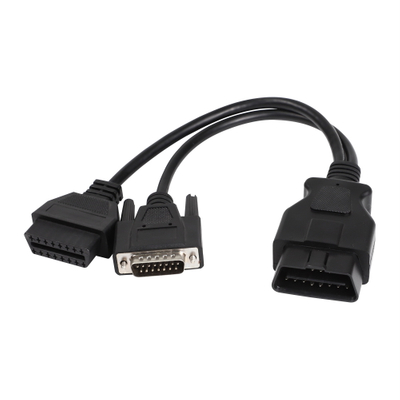 16Pin Male To Female Wth DB15P Connector OBD OBD2 Y Cable With DB15 For OBD2 Diagnostic Scanner Fault Code Reader