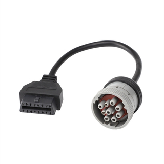 16Pin Female To J1939 9P Grey Male J1939 Connector To OBD2 Cable For Transport Equipment By Telematics, Fleet Management Or Truc