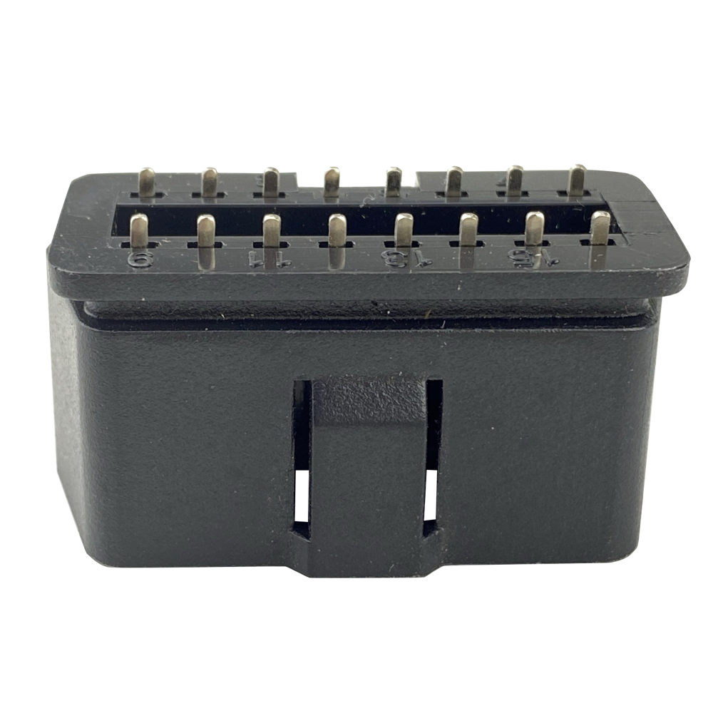 OBD2 male 16 pin / pin plug OBDII PA66 solid solder plate smooth surface OBD connector