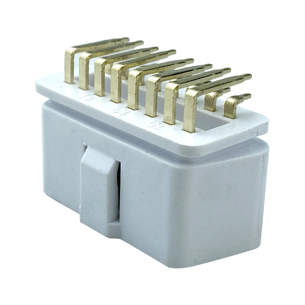 OBD2 gold plated white male plug 16 pin plug for automobile fault diagnosis instrument